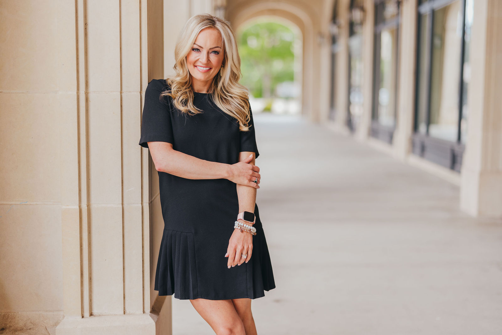 Kaitlin Lovern in a real upscale residential setting for a Newman Village and Starwood buyer comparison