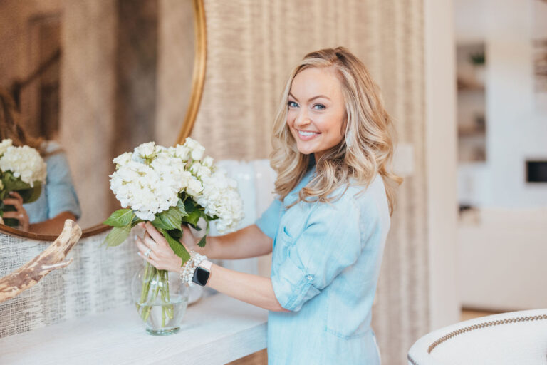 Kaitlin Lovern preparing a North Dallas listing for market
