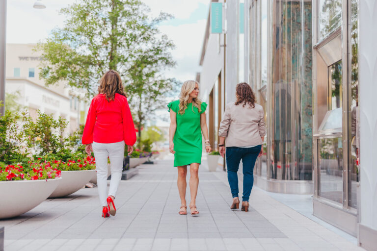 The Kaitlin Lovern Real Estate Team touring a Frisco, TX luxury shopping district