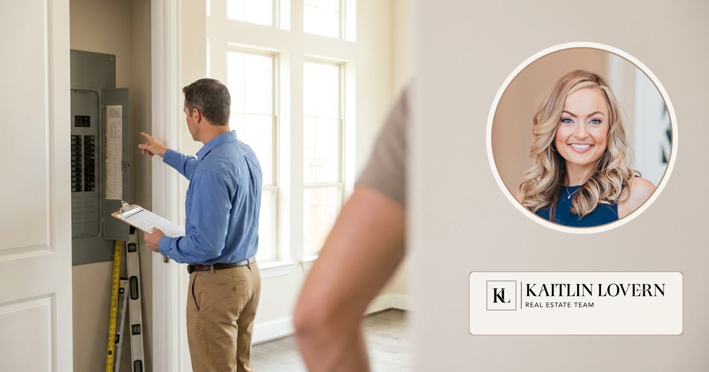 Kaitlin Lovern helping a North Dallas buyer review a home inspection decision